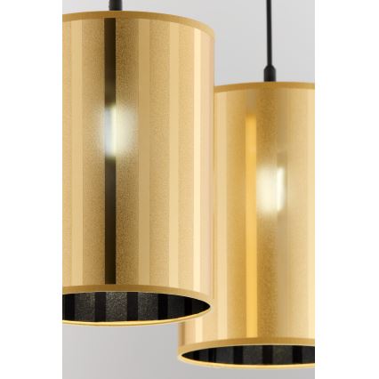 Jupiter 2091 - Lampadario a sospensione CORTINA con cavo 2xE27/15W/230V oro/nero