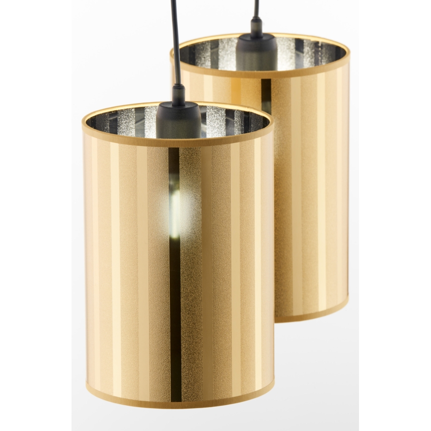 Jupiter 2091 - Lampadario a sospensione CORTINA con cavo 2xE27/15W/230V oro/nero