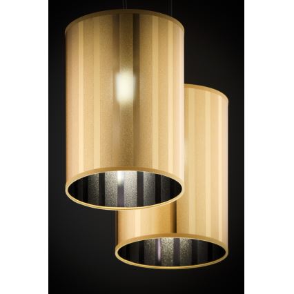 Jupiter 2091 - Lampadario a sospensione CORTINA con cavo 2xE27/15W/230V oro/nero