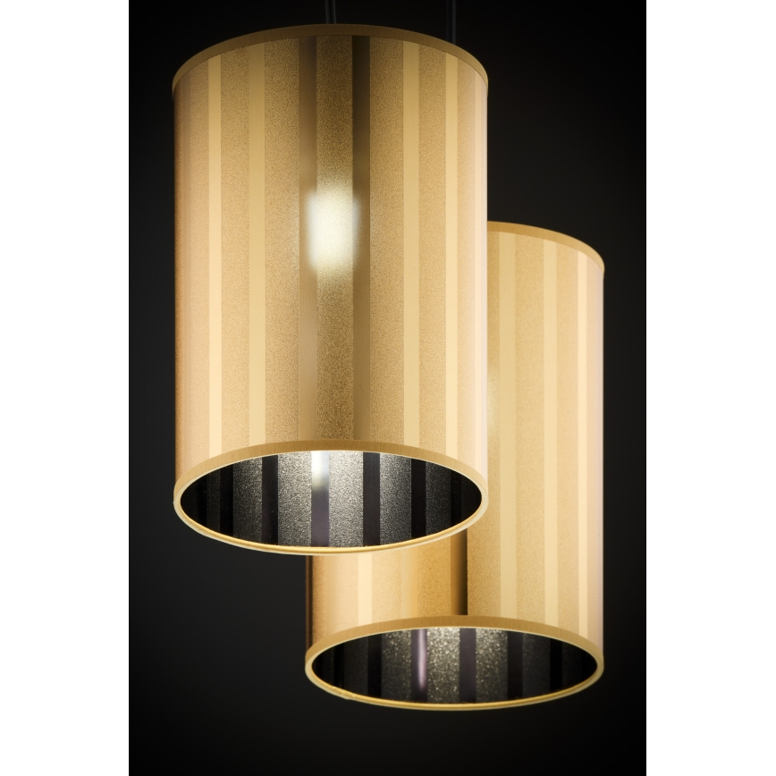 Jupiter 2091 - Lampadario a sospensione CORTINA con cavo 2xE27/15W/230V oro/nero