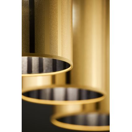 Jupiter 2092 - Lampadario sospeso su cavo CORTINA 3xE27/15W/230V oro/nero