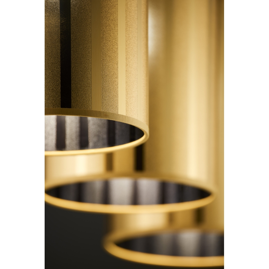 Jupiter 2092 - Lampadario sospeso su cavo CORTINA 3xE27/15W/230V oro/nero