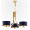 Jupiter 2093 - Lampadario a catena ARTHUR 3xE27/15W/230V blu/oro