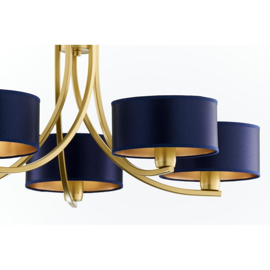 Jupiter 2094 - Lampadario a catena ARTHUR 5xE27/15W/230V blu/oro