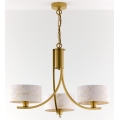 Jupiter 2096 - Lampadario a catena ARTHUR 3xE27/15W/230V bianco/oro/effetto marmo