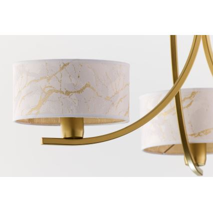 Jupiter 2096 - Lampadario a catena ARTHUR 3xE27/15W/230V bianco/oro/effetto marmo