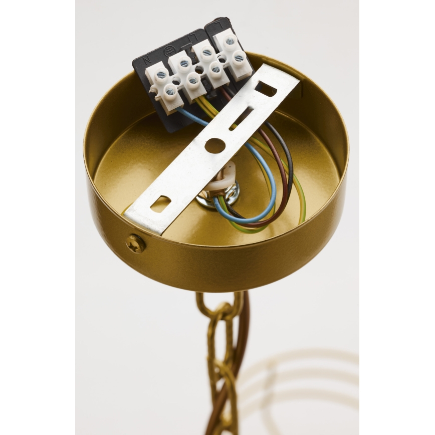 Jupiter 2097 - Lampadario a catena ARTHUR 5xE27/15W/230V bianco/oro/decorazione effetto marmo