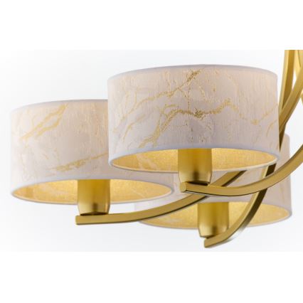 Jupiter 2098 - Lampadario a catena ARTHUR 6xE27/15W/230V bianco/oro/effetto marmo