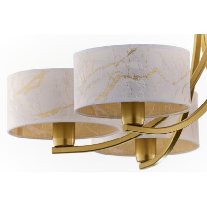 Jupiter 2098 - Lampadario a catena ARTHUR 6xE27/15W/230V bianco/oro/effetto marmo