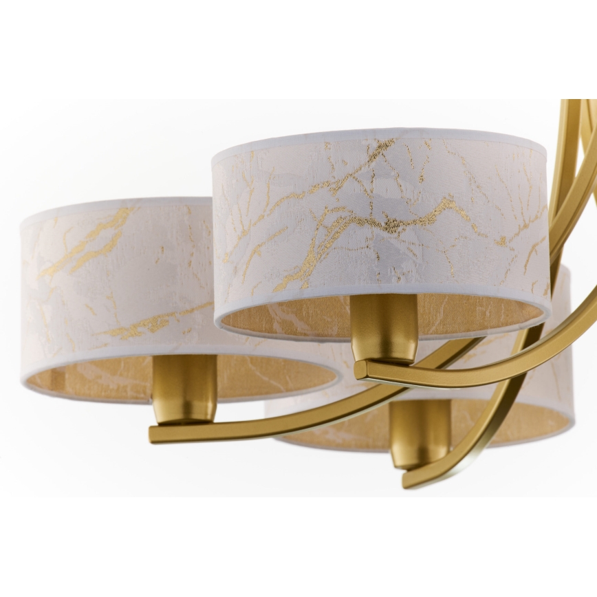 Jupiter 2098 - Lampadario a catena ARTHUR 6xE27/15W/230V bianco/oro/effetto marmo