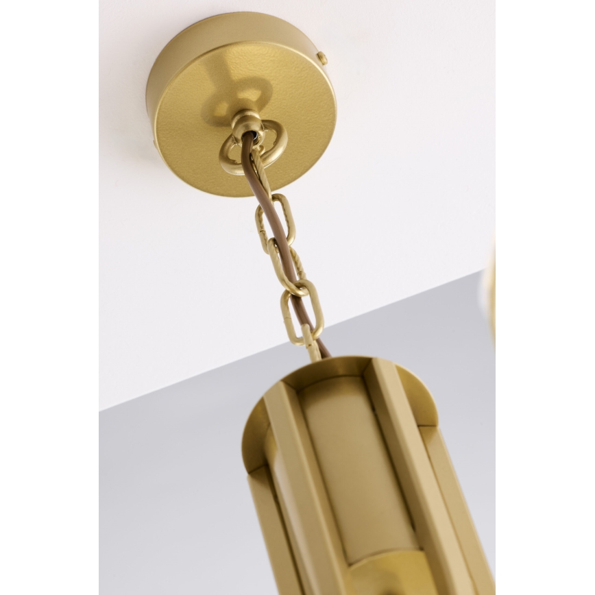 Jupiter 2098 - Lampadario a catena ARTHUR 6xE27/15W/230V bianco/oro/effetto marmo