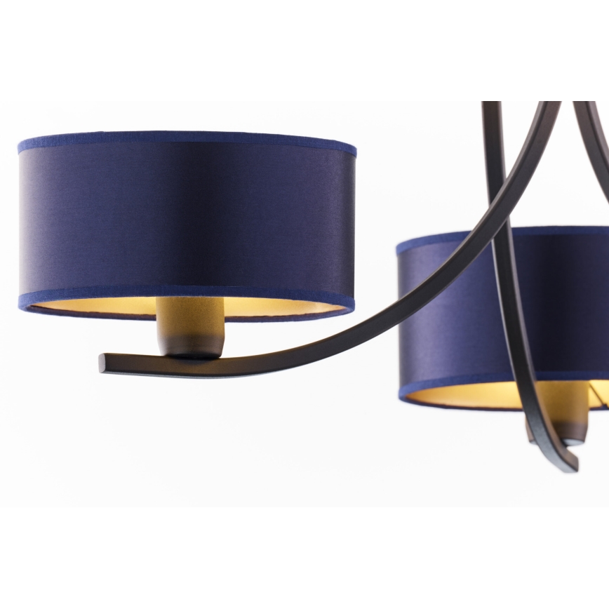 Jupiter 2099 - Lampadario a catena ARTHUR 3xE27/15W/230V blu/nero