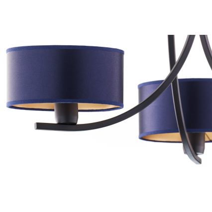 Jupiter 2099 - Lampadario a catena ARTHUR 3xE27/15W/230V blu/nero