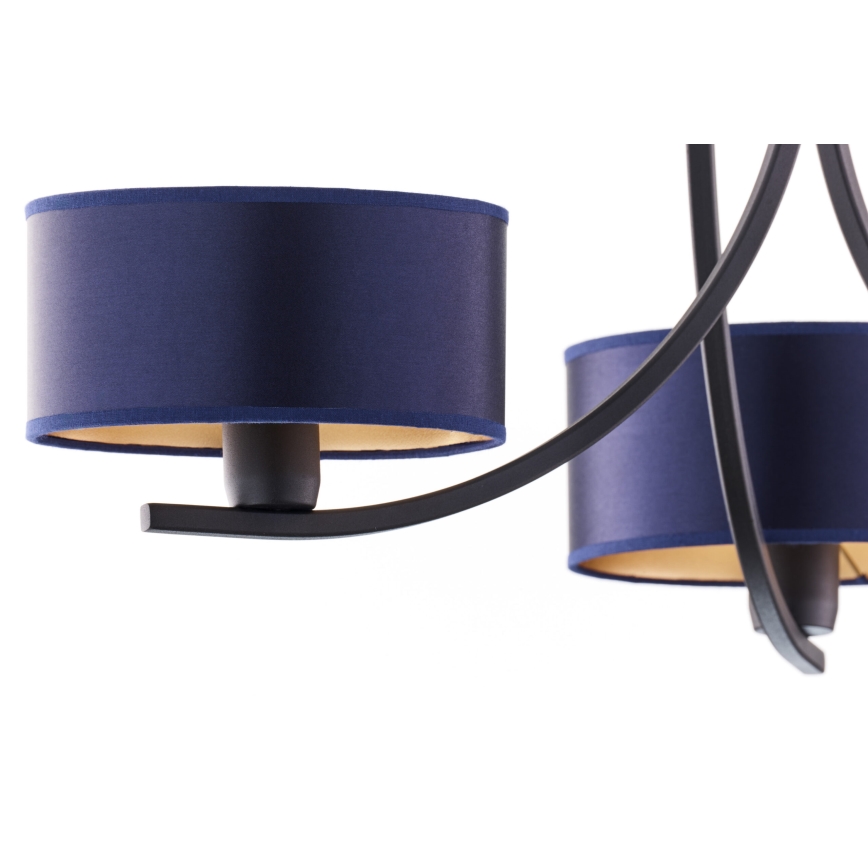 Jupiter 2099 - Lampadario a catena ARTHUR 3xE27/15W/230V blu/nero