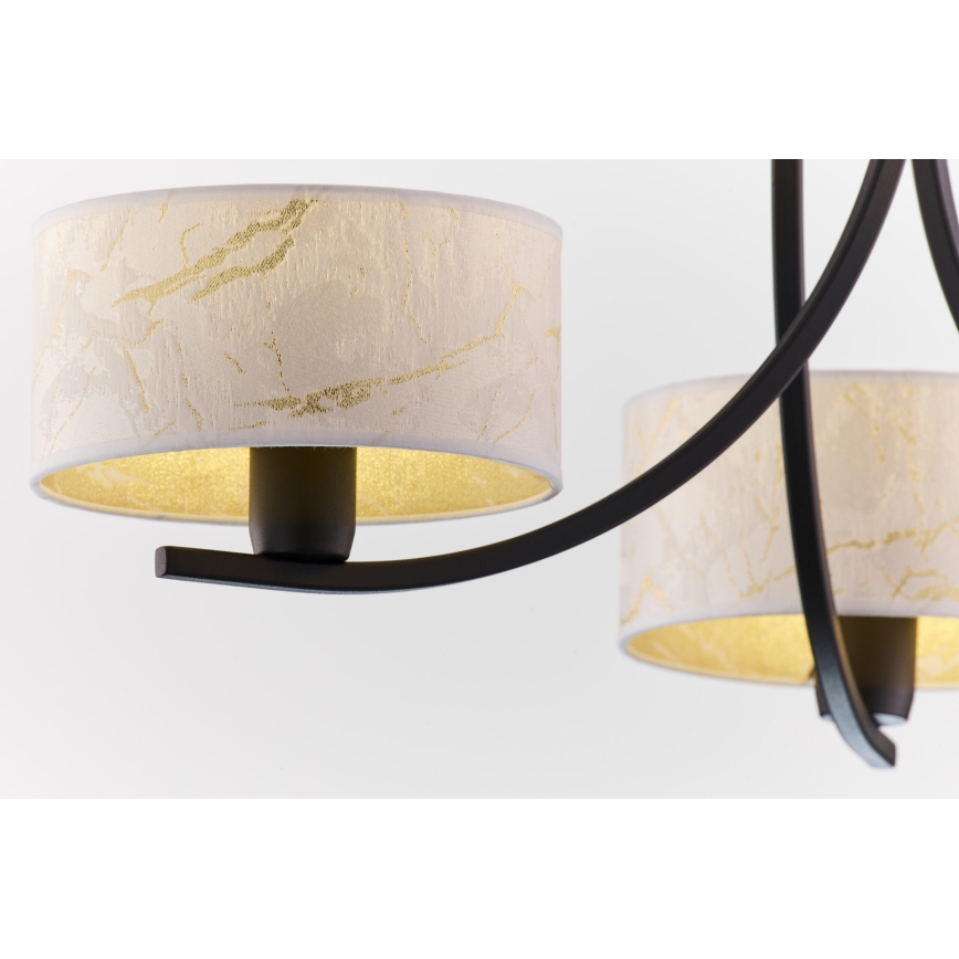 Jupiter 2103 - Lampadario a catena ARTHUR 3xE27/15W/230V bianco/nero/finitura effetto marmo