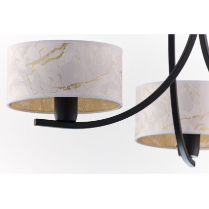 Jupiter 2103 - Lampadario a catena ARTHUR 3xE27/15W/230V bianco/nero/finitura effetto marmo