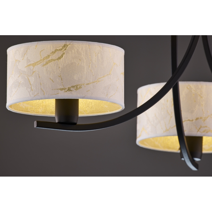 Jupiter 2103 - Lampadario a catena ARTHUR 3xE27/15W/230V bianco/nero/finitura effetto marmo