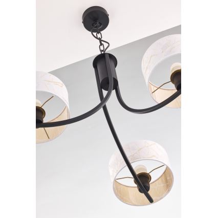 Jupiter 2103 - Lampadario a catena ARTHUR 3xE27/15W/230V bianco/nero/finitura effetto marmo