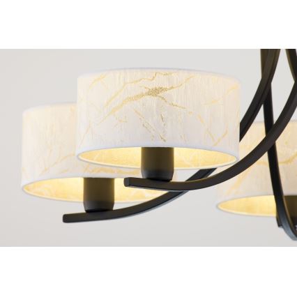 Jupiter 2104 - Lampadario a catena ARTHUR 5xE27/15W/230V bianco/nero/effetto marmo