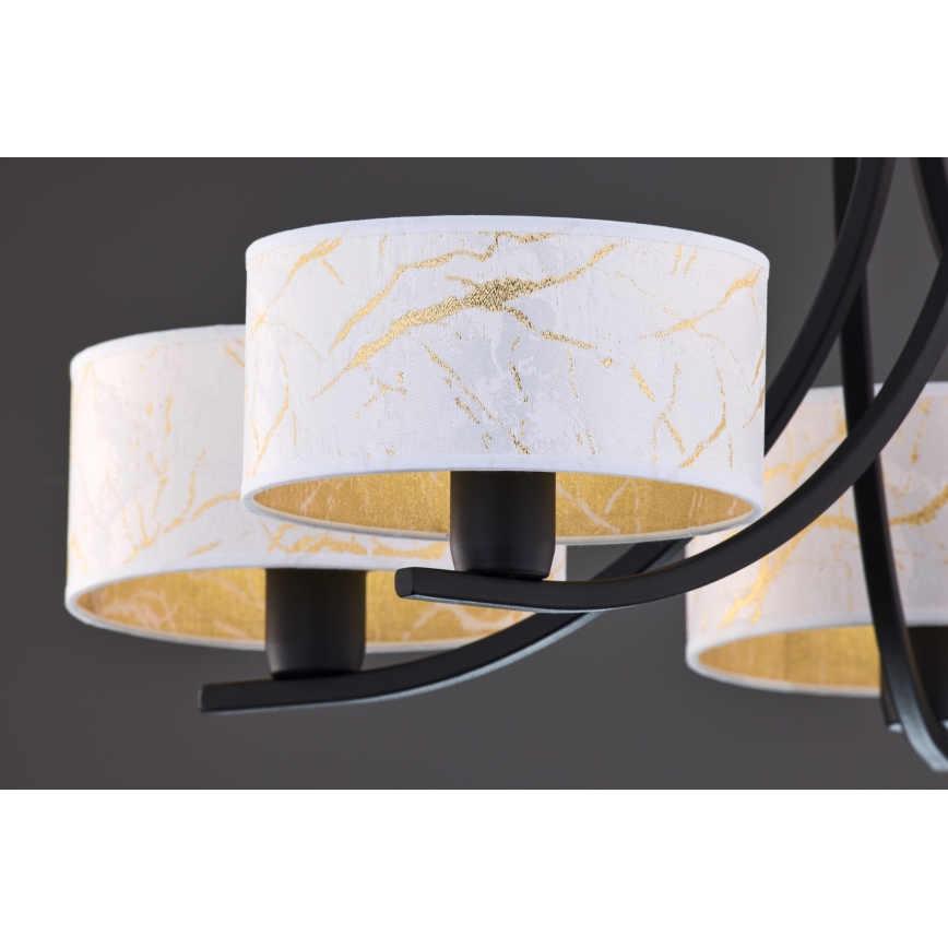 Jupiter 2104 - Lampadario a catena ARTHUR 5xE27/15W/230V bianco/nero/effetto marmo