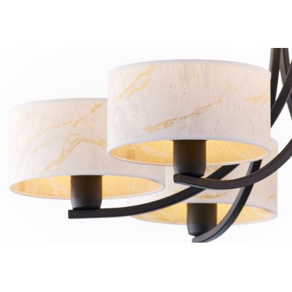 Jupiter 2105 - Lampadario con catena ARTHUR 6xE27/15W/230V bianco/nero/finitura effetto marmo