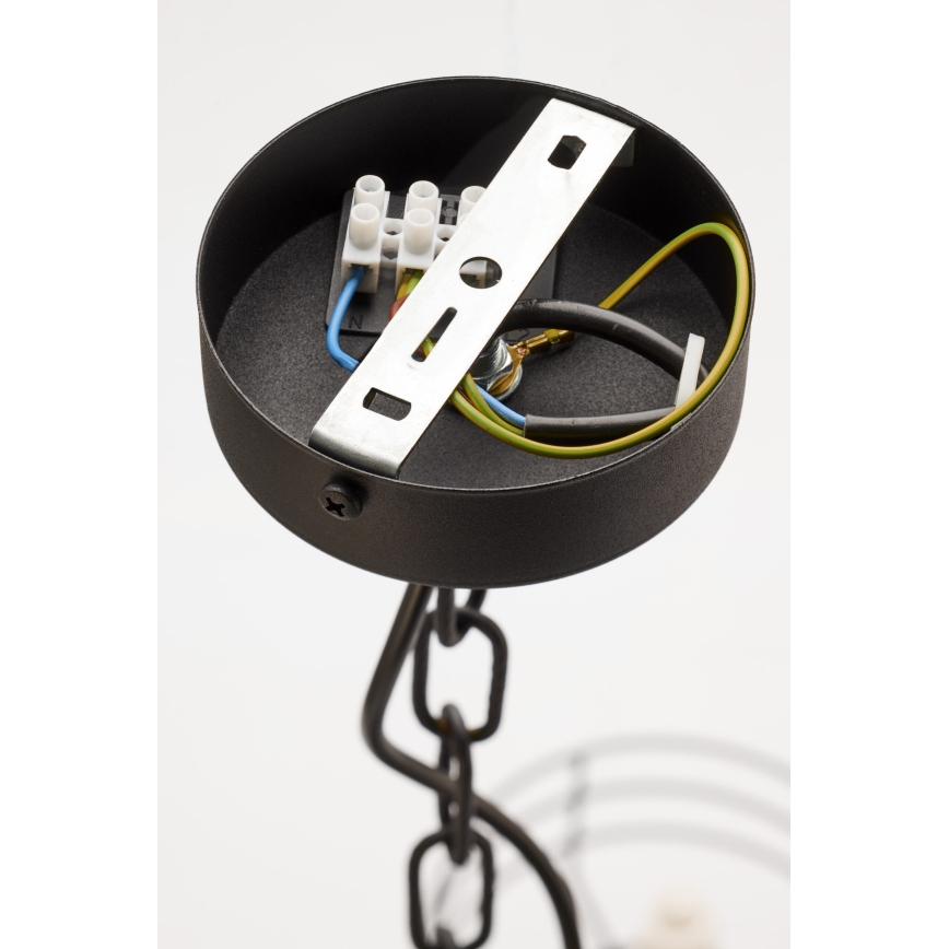 Jupiter 2105 - Lampadario con catena ARTHUR 6xE27/15W/230V bianco/nero/finitura effetto marmo