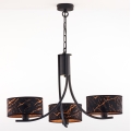 Jupiter 2106 - Lampadario a catena ARTHUR 3xE27/15W/230V nero/arancione/effetto marmo
