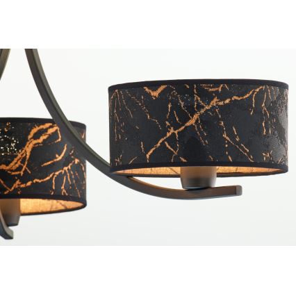 Jupiter 2106 - Lampadario a catena ARTHUR 3xE27/15W/230V nero/arancione/effetto marmo
