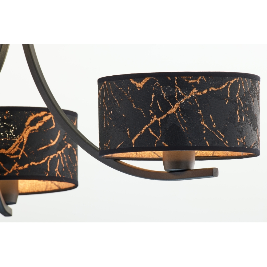 Jupiter 2106 - Lampadario a catena ARTHUR 3xE27/15W/230V nero/arancione/effetto marmo