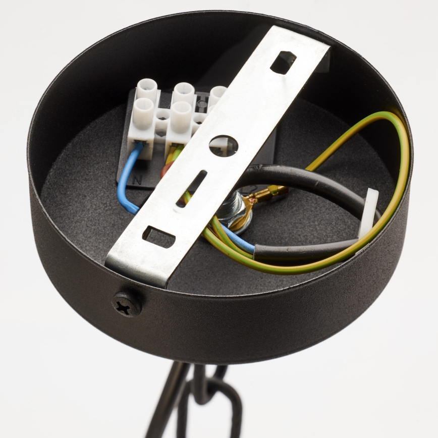 Jupiter 2108 - Lampadario a catena ARTHUR 6xE27/15W/230V nero/arancione/effetto marmo