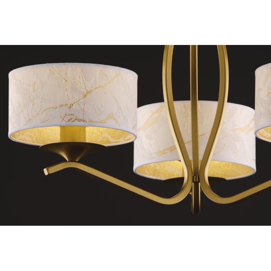 Jupiter 2109 - Lampadario a stelo KASZMIR 3xE27/15W/230V bianco/dorato/effetto marmo