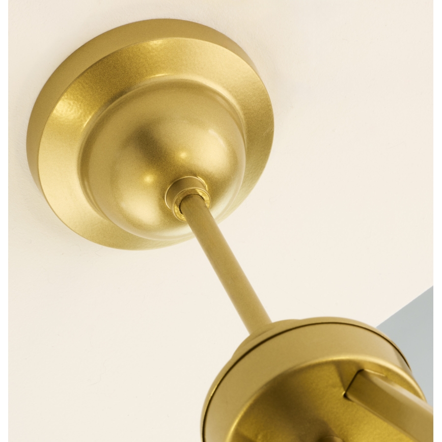 Jupiter 2110 - Lampadario su asta KASZMIR 5xE27/15W/230V bianco/oro/effetto marmo