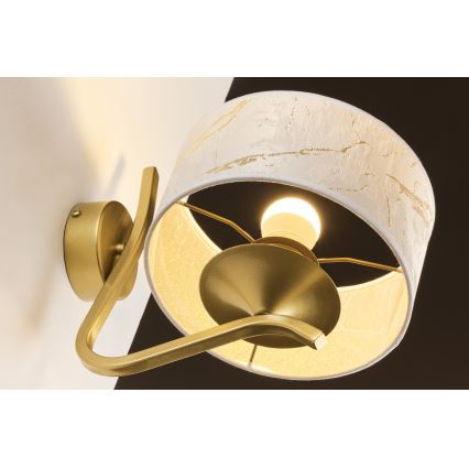 Jupiter 2111 - Applique KASZMIR 1xE27/15W/230V bianco/oro/effetto marmo