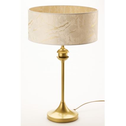 Jupiter 2112 - Lampada da tavolo KASZMIR 1xE27/15W/230V bianco/oro/effetto marmo