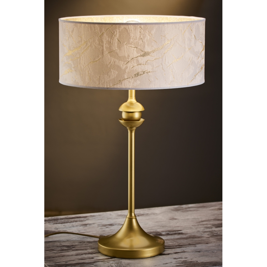 Jupiter 2112 - Lampada da tavolo KASZMIR 1xE27/15W/230V bianco/oro/effetto marmo