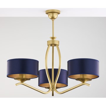 Jupiter 2113 - Lampadario a stelo KASZMIR 3xE27/15W/230V blu/oro