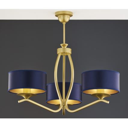 Jupiter 2113 - Lampadario a stelo KASZMIR 3xE27/15W/230V blu/oro