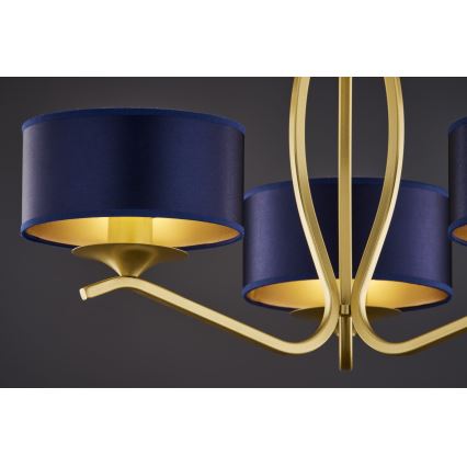 Jupiter 2113 - Lampadario a stelo KASZMIR 3xE27/15W/230V blu/oro