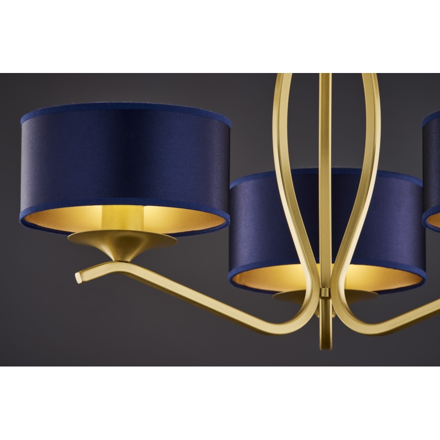 Jupiter 2113 - Lampadario a stelo KASZMIR 3xE27/15W/230V blu/oro
