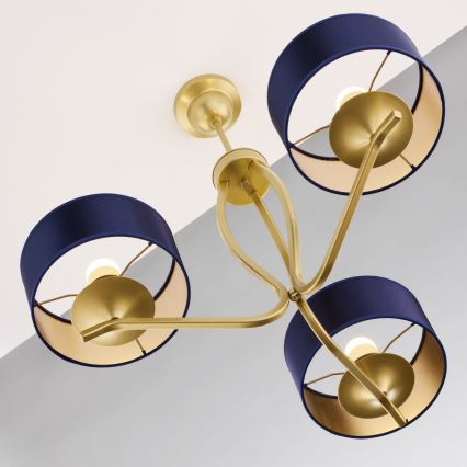 Jupiter 2113 - Lampadario a stelo KASZMIR 3xE27/15W/230V blu/oro