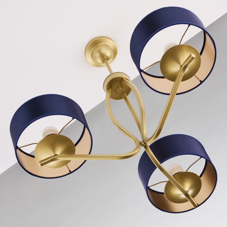 Jupiter 2113 - Lampadario a stelo KASZMIR 3xE27/15W/230V blu/oro