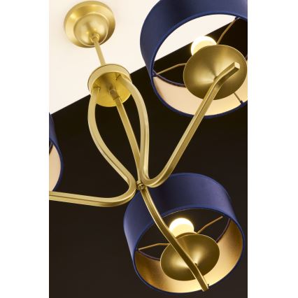 Jupiter 2113 - Lampadario a stelo KASZMIR 3xE27/15W/230V blu/oro