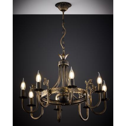 Jupiter 225 - KO 8 - Lampadario a sospensione con catena KORONA 8xE14/40W/230V