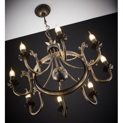 Jupiter 225 - KO 8 - Lampadario a sospensione con catena KORONA 8xE14/40W/230V