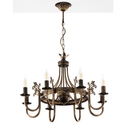 Jupiter 225 - KO 8 - Lampadario a sospensione con catena KORONA 8xE14/40W/230V