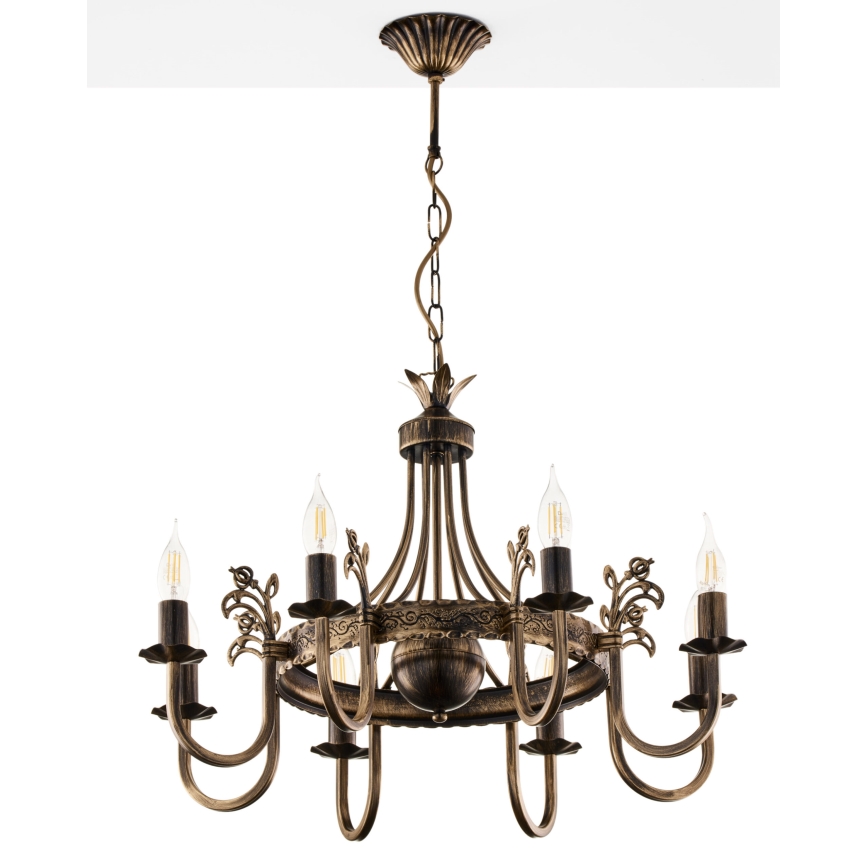Jupiter 225 - KO 8 - Lampadario a sospensione con catena KORONA 8xE14/40W/230V