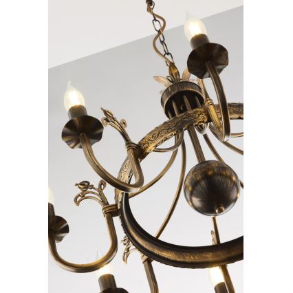 Jupiter 225 - KO 8 - Lampadario a sospensione con catena KORONA 8xE14/40W/230V
