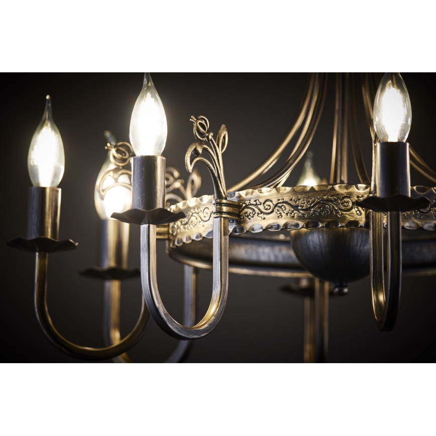 Jupiter 225 - KO 8 - Lampadario a sospensione con catena KORONA 8xE14/40W/230V