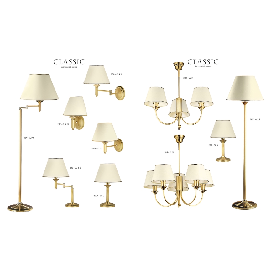 Jupiter 286 - CL 5 - Lampadario a stelo CLASSIC 5xE27/60W/230V