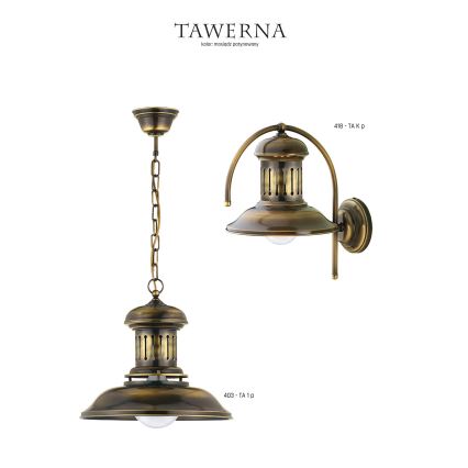 Jupiter 403 - TA 1 p - Lampadario a sospensione con catena TAWERNA 1xE27/60W/230V